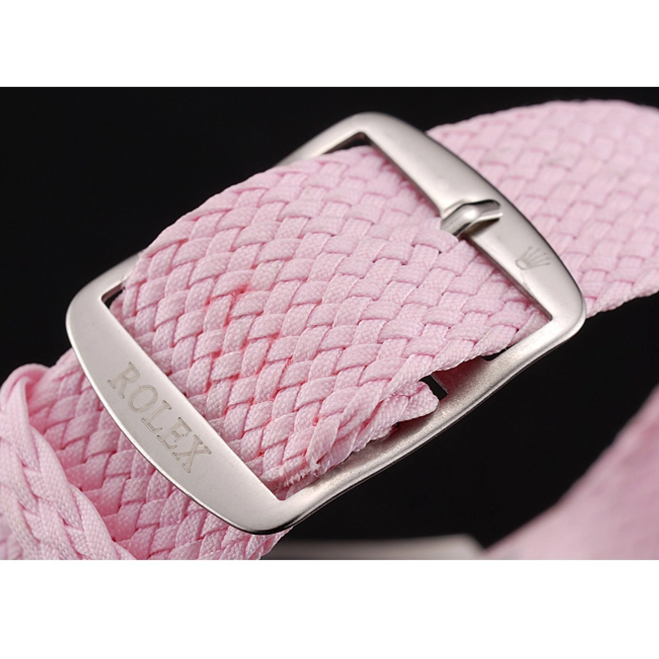 Aaa fake watches Submariner Bracelet Fabric Pink 1453866 Bezel Pink Rolex Dial Pink 0518